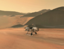 Rappresentazione artistica del veicolo della missione Dragonfly su Titano   (fonte: NASA/JHU-APL) (ANSA)