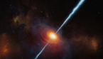 Rappresentazione artistica del quasar P172+18 (fonte: ESO-M Kornmesser) (ANSA)