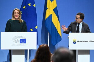 EU Parliament Speaker Metsola visits Sweden (ANSA)