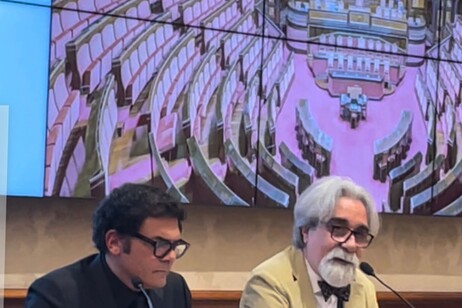 Sergio Cerruti (Afi) e il maestro Vessicchio durante una conferenza in Senato