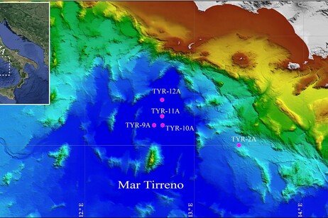 La mappa dell’area di studio nel mar Tirreno (fonte: Cnr-Ismar)