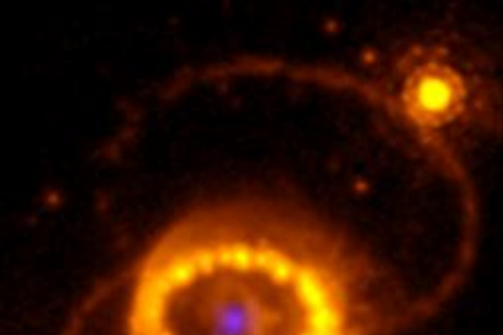 I resti della supernova comparsa nel 1987.  Fonte: Hubble Space Telescope WFPC-3 - James Webb Space Telescope NIRSPEC/J. LARSSON