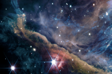 La nebulosa di Orione vista dal telescopio spaziale James Webb (fonte: NASA/ESA/CSA/S. Fuenmayor/PDRs4All)