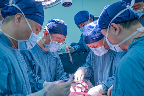 Il trapianto del Primo fegato di maiale modificato trapiantato nell'uomo. fonte: Ospedale Xijing, Università medica dell'aeronautica militare di Xi'an, Cina
