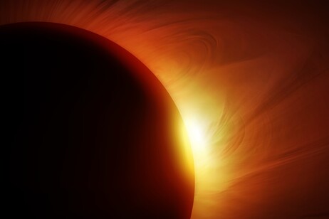 Rappresentazione artistica di un'eclissi di Sole (fonte: NASA)