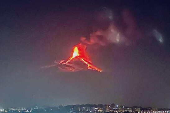 L'Etna durante l'eruzione