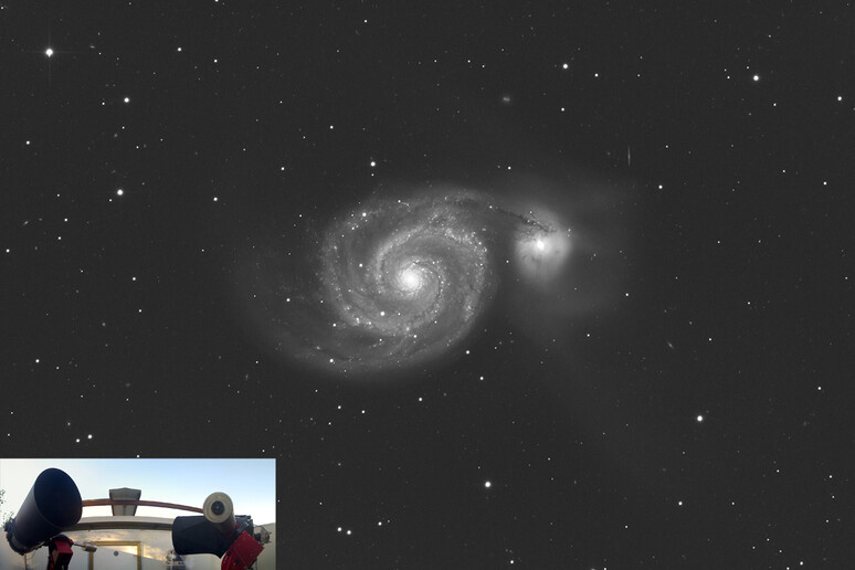 La galassia M51 vista dal Virtual Telescope (fonte: Gianluca Masi, Virtual Telescope Poject) - RIPRODUZIONE RISERVATA