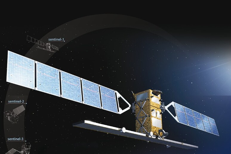 Rappresentazione grafica della costellazione delle Sentinelle del programma Copernicus (fonte: ESA) - RIPRODUZIONE RISERVATA