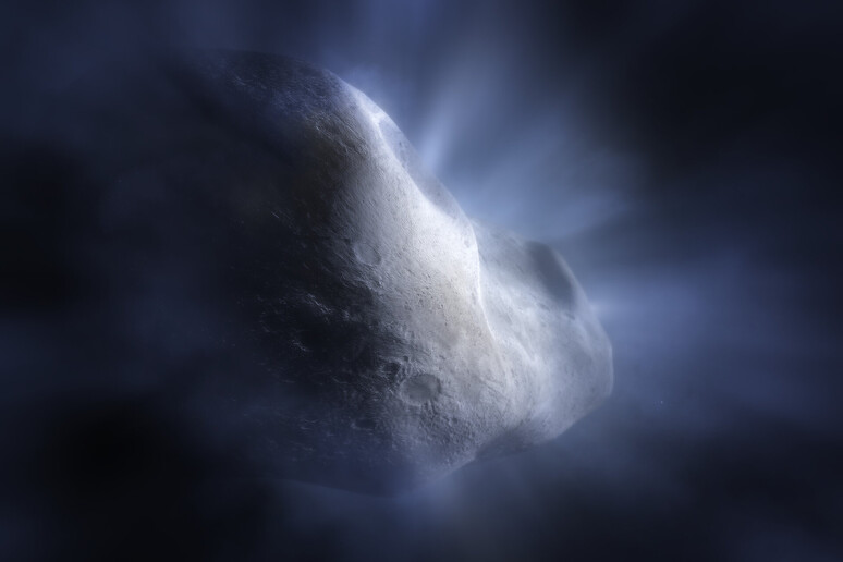 Rappresentazione artistica della cometa 238P/Read, con il ghiaccio d 'acqua che si vaporizza quando l 'orita si avvicina al Sole (fonte: NASA, ESA) - RIPRODUZIONE RISERVATA