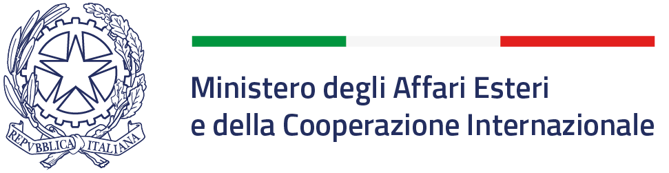 Logo della Farnesina, Ministero degli Affari Esteri e della Cooperazione Internazionale della Repubblica Italiana.