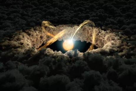 Rappresentazione artistica di una stella circondata dal disco di gas e polveri che darà origine ai pianeti (fonte: NASA/JPL-Caltech)