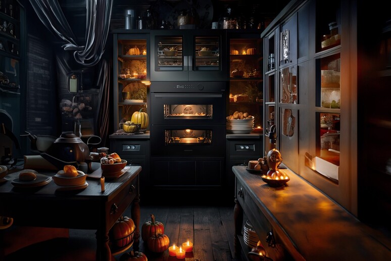 Una cucina vestita Halloween @Samsung - RIPRODUZIONE RISERVATA
